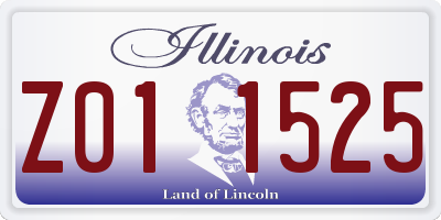 IL license plate Z011525