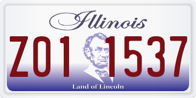 IL license plate Z011537