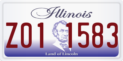 IL license plate Z011583