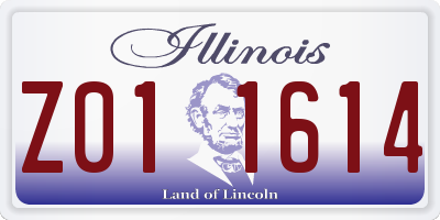 IL license plate Z011614