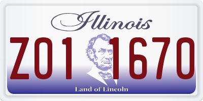 IL license plate Z011670