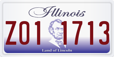 IL license plate Z011713