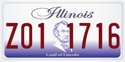 IL license plate Z011716