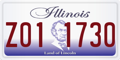 IL license plate Z011730