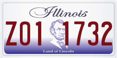 IL license plate Z011732