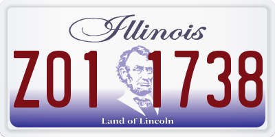 IL license plate Z011738