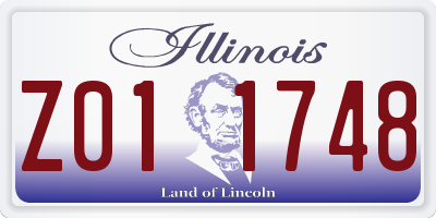 IL license plate Z011748
