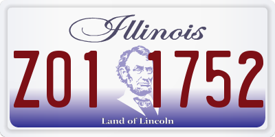 IL license plate Z011752