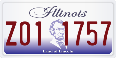 IL license plate Z011757