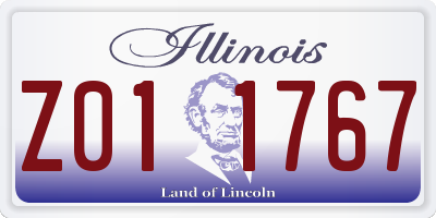 IL license plate Z011767