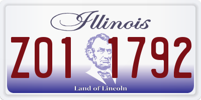IL license plate Z011792
