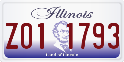 IL license plate Z011793