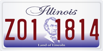IL license plate Z011814