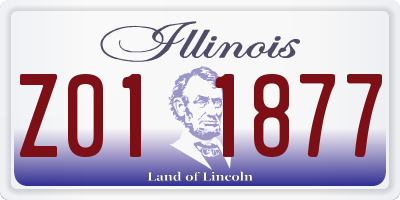 IL license plate Z011877