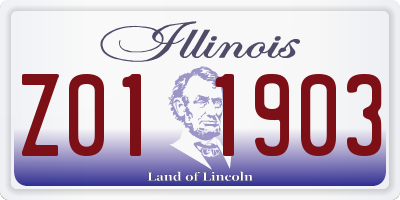 IL license plate Z011903