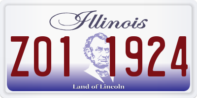 IL license plate Z011924