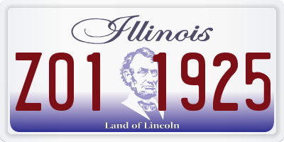 IL license plate Z011925