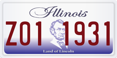 IL license plate Z011931