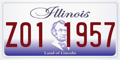 IL license plate Z011957