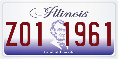 IL license plate Z011961