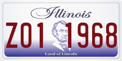 IL license plate Z011968
