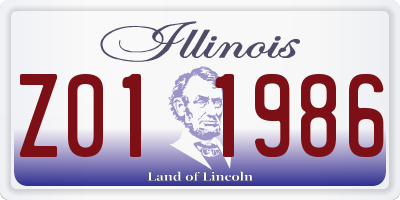 IL license plate Z011986
