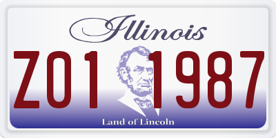 IL license plate Z011987
