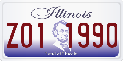 IL license plate Z011990