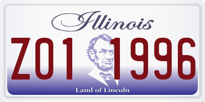 IL license plate Z011996
