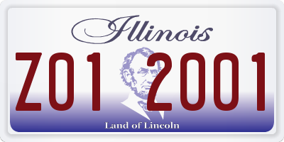 IL license plate Z012001