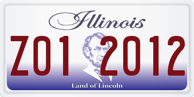 IL license plate Z012012
