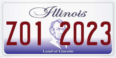 IL license plate Z012023