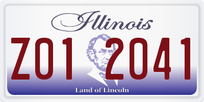 IL license plate Z012041