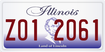 IL license plate Z012061