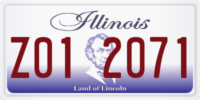 IL license plate Z012071