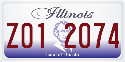 IL license plate Z012074