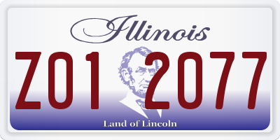 IL license plate Z012077
