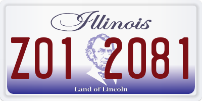 IL license plate Z012081