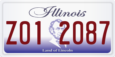 IL license plate Z012087