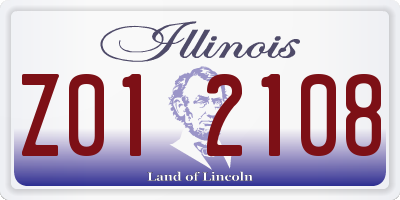 IL license plate Z012108