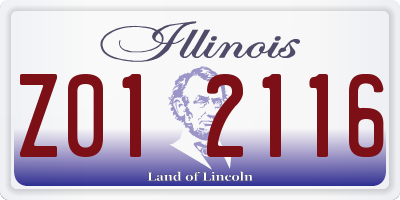 IL license plate Z012116