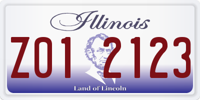 IL license plate Z012123