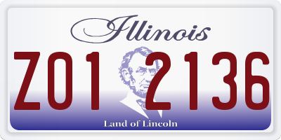 IL license plate Z012136