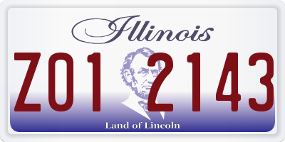 IL license plate Z012143