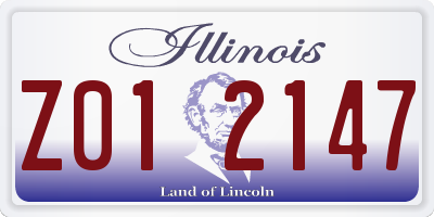 IL license plate Z012147