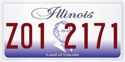 IL license plate Z012171