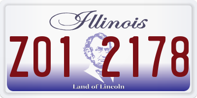 IL license plate Z012178