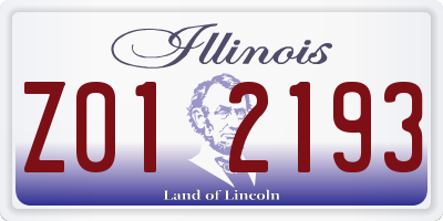 IL license plate Z012193