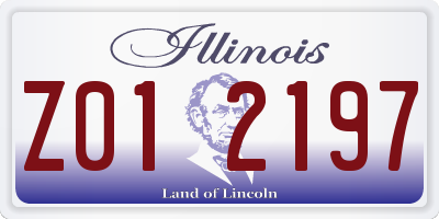 IL license plate Z012197