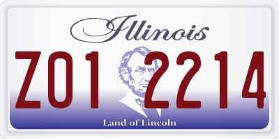 IL license plate Z012214